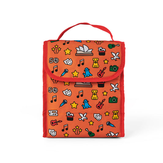 50th Kids Foldable Lunch Bag with colourful illustrations