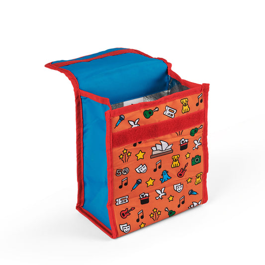 50th Kids Foldable Lunch Bag with colourful illustrations