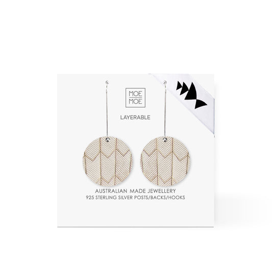 Sydney Opera House Iconic Tiles Large Circle Long Drop Earring