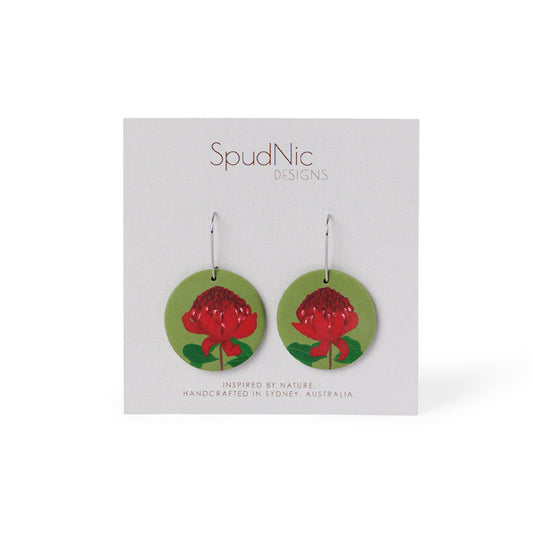 Handcrafted Waratah Earrings