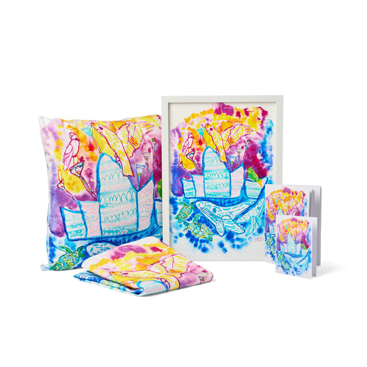 Cockatoo Cocktail Romantic Sunset Harbour Party Cushion Cover by Meagan Pelham
