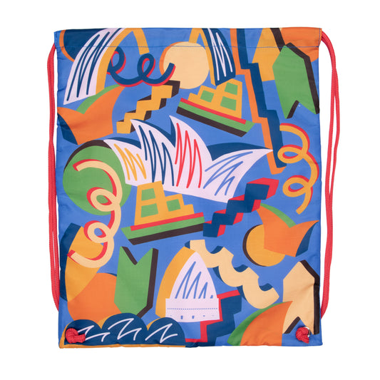 Sydney Opera House Kids Drawstring Bag - Blue