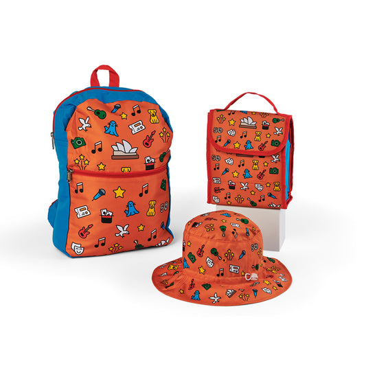 Group image of 50th Kids Exercise Book,50th Kids Foldable Bucket Hat and 50th Kids Foldable Lunch Bag