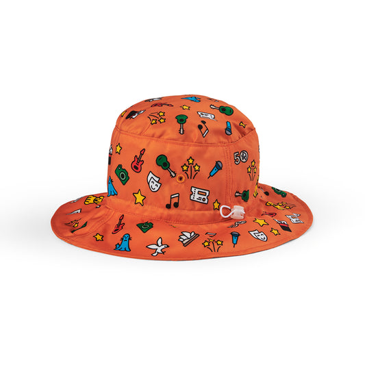 50th Kids Foldable Bucket Hat with colorful illustrations