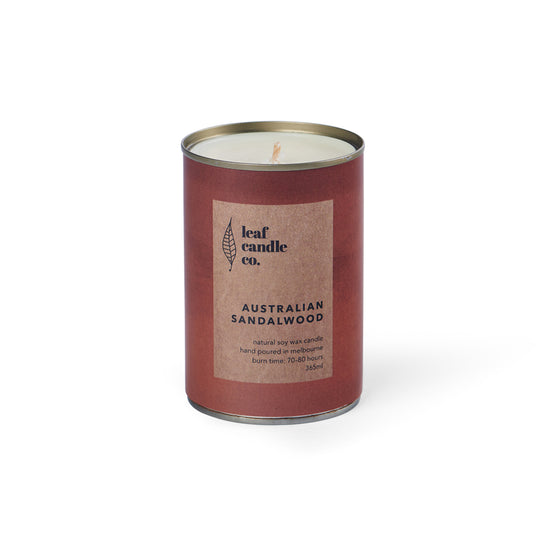 Brown tin can soy candle with Gin & Tonic fragrance