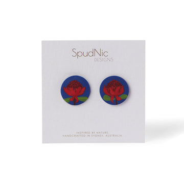 These beautifully handmade stud earrings showcase Australian vibrant and iconic waratah flower.