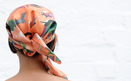 Palais Jacaranda Coral 100% Silk Scarf 