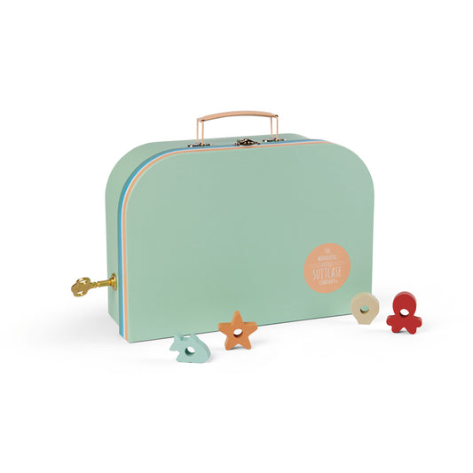 Kid's toy suitcase closed with sea animal toys
