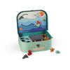 Kid's toy suitcase opened with sea animal toys