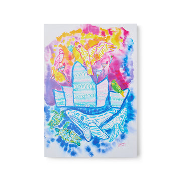 Cockatoo Cocktail Romantic Sunset Harbour Party A5 Blank Notebook by Meagan Pelham