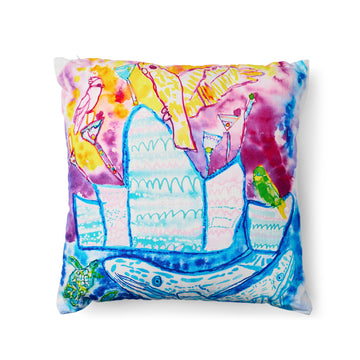 Cockatoo Cocktail Romantic Sunset Harbour Party Cushion Cover by Meagan Pelham