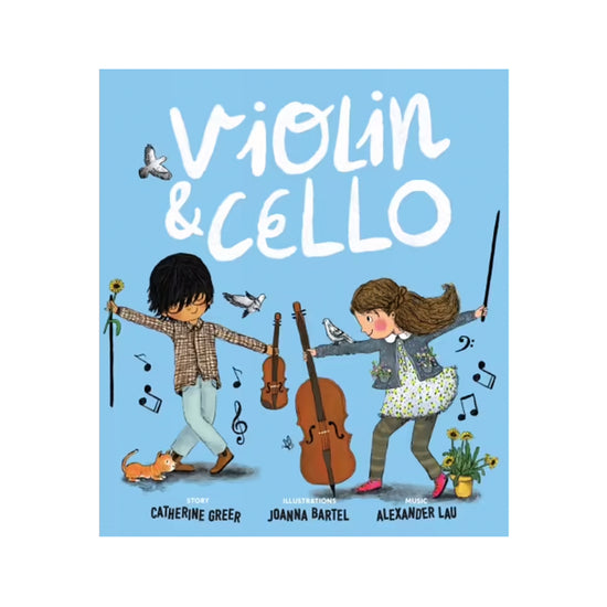 Book cover featuring a violin and cello, showcasing the harmonious blend of these two classical instruments.