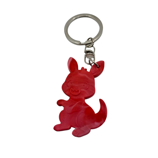 Kangaroo Keyring - Made From Milk Lids