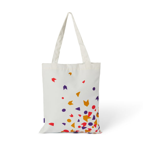 Sydney Opera House 50th anniversary celebration tote bag with colourful shapes