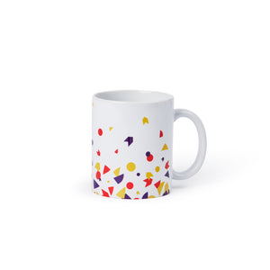 Sydney Opera House 50th anniversary celebration mug with colourful shapes