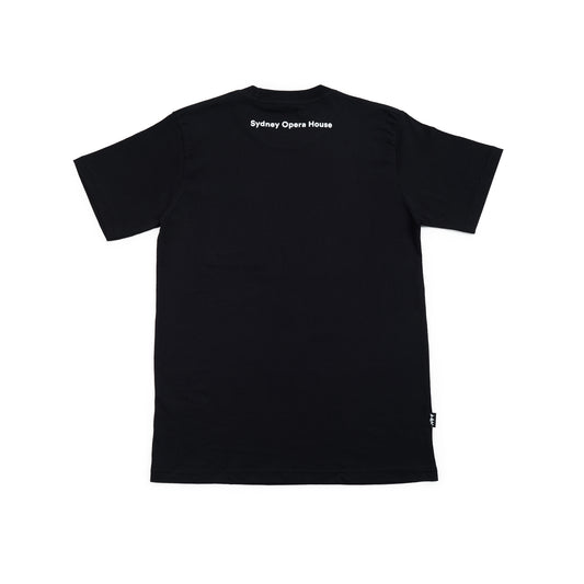 悉尼歌剧院简约男士T恤 - 黑色